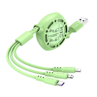 Schnelladung USB-Art Daten c-Kabel-5A laden flüssige Silikon Schnur ausziehbare 20cm - 100cm auf