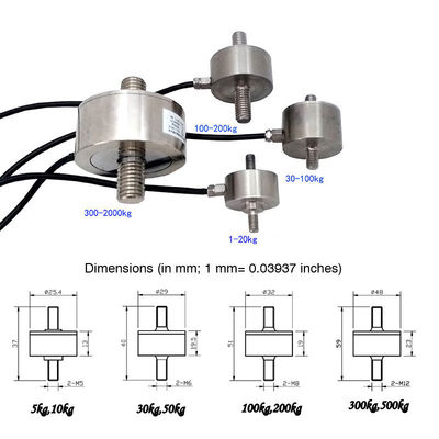 Kleine Mini Micro Load Cell Miniature-Kompressions-Spannungs-Kraft-Sensor-Wandler 3kg 5kg 100kg 2000kg