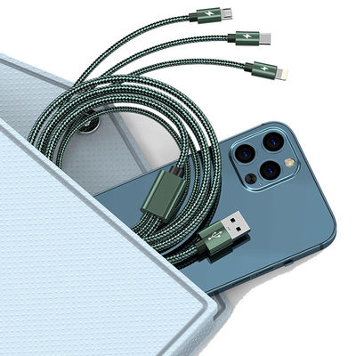 3-in-1, das schnelles Gebührenkabel USB 5 Ampere Daten-Gebührenkabel C schreiben, flocht Gewebe-Kord