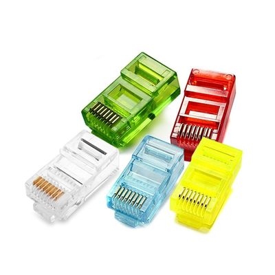 Mehrfarben-Ethernet-Kabel-Verbindungsstück Gold überzogenes 30um RJ45 8P8C modulares Stecker-Cat5E