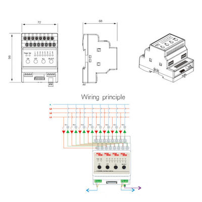 Smart Home, das Weise 16A des Steuergerät-Relais-Lastschalter-8 in Übereinstimmung mit Protokoll RS485 Modbus beleuchtet