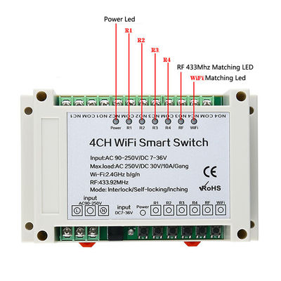 4 Möglichkeits-Handy-WiFi Rf-Relais-intelligenter Schalter mit Steuerung Amazonas Alexa Google Home Voice Remote