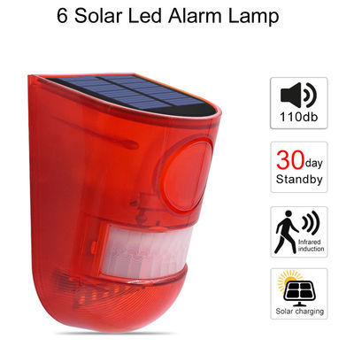 Bewegungs-Sensor-Solarwarnungs-rote Lampe, die das solide Licht wasserdicht für Garten-Bauernhof-Lager warnt