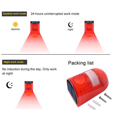 Bewegungs-Sensor-Solarwarnungs-rote Lampe, die das solide Licht wasserdicht für Garten-Bauernhof-Lager warnt