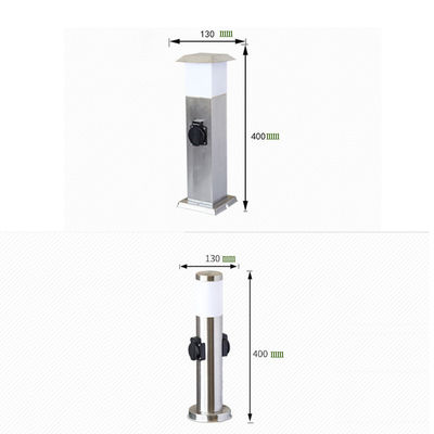 Schwarze Edelstahl-Stromanschlüsse Außengarten-Stromanschluss LED-Stützlicht Gartenstange