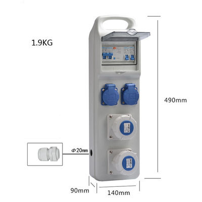 Im Freien elektrischer Kasten Plastikwechselstrom 220v -250v 16A des wasserdichten elektrischen Sockel-IP67