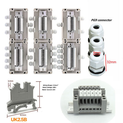 Überwachungskamera-Monitor-Kabel-Verteilungs-Anschlusskasten 158*90*60mm imprägniern mit Lärm-Schienen-Verteilern