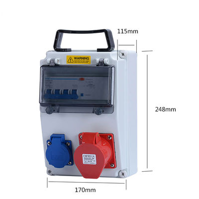 Im Freien elektrischer Kasten Plastikwechselstrom 380V - 400V des wasserdichten elektrischen Sockel-IP65