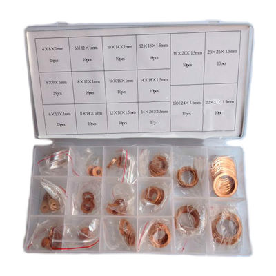 220pcs 16 sortiert metrische kupferne flache Ring Washer Gaskets Assortment Set-Ausrüstung IMPA813080