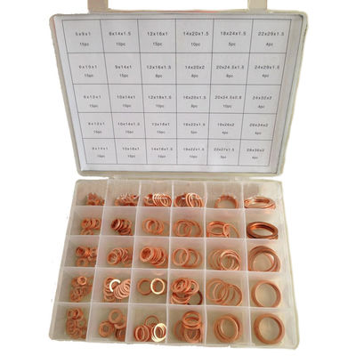 286pcs 30 sortiert metrische kupferne flache Ring Washer Gaskets Assortment Set-Ausrüstung IMPA813080