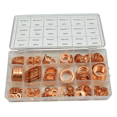 350pcs 18 sortiert metrische kupferne flache Ring Washer Gaskets Assortment Set-Ausrüstung IMPA813080