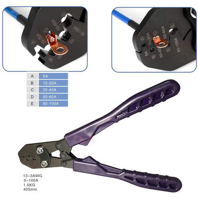 Bördelmaschinen-Quetschwerkzeug-Zange und offenes Kupfer Ring Lug Terminals Assortment Set OT 10A des Fass-70pcs zu 50A