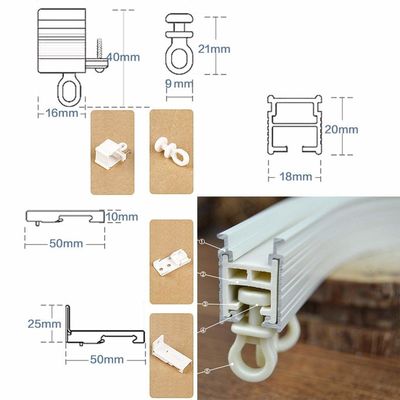 Bendable Plastikgebogener Vorhang Rod Track Rail Inner Pulley aluminium-Polen Hochleistungsfenster