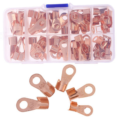Bördelmaschinen-Quetschwerkzeug-Zange und offenes Kupfer Ring Lug Terminals Assortment Set OT 10A des Fass-70pcs zu 50A