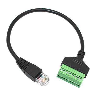 Weibliches oder des Mannrj45 8P8C Verbindungsstück zu 8 Pin Screw Terminals Converter Adapter Kabel 30cm lang
