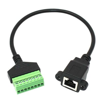 Weibliches oder des Mannrj45 8P8C Verbindungsstück zu 8 Pin Screw Terminals Converter Adapter Kabel 30cm lang