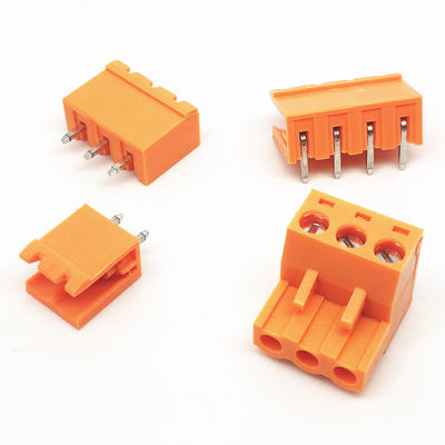 Orange 5.08mm Abstandschraubklemme-Klemmenblock-Stecker + Pin Header Socket pWBs steckbarer