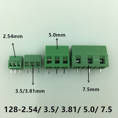 2.54mm Neigung PWB-Brett brachte Verbindungsstück-Schraubklemme-Klemmenblöcke 300V 10A an