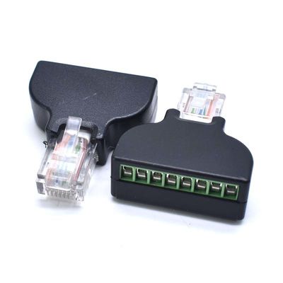 RJ45 Mann 8P8C bis 8 Pin Screw Terminal Block Adapter für CCTV-Videolösung