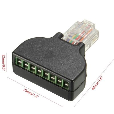 RJ45 Mann 8P8C bis 8 Pin Screw Terminal Block Adapter für CCTV-Videolösung