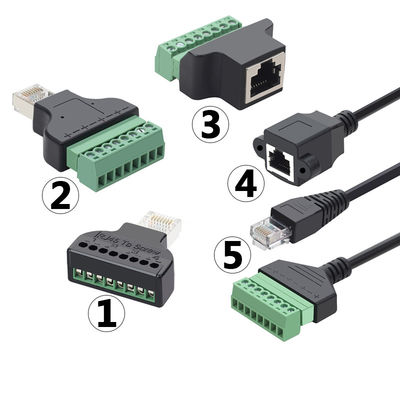 RJ45 Buchse 8P8C bis 8 Pin Screw Terminal Block Adapter für Lösung CCTV Vedio