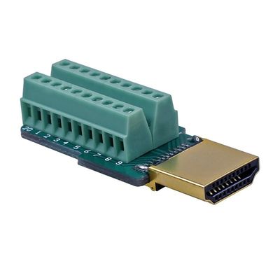 HDMI-Mann Jack zum Schraubklemme-Klemmenblock-Ausbruch-Brett-Adapter