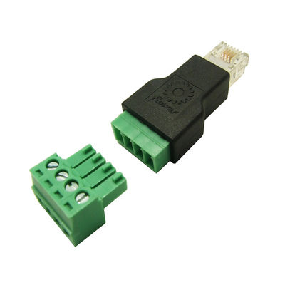 Männliches Verbindungsstück-modulare Stecker RJ11 6P4C bis 4 Pin Screw Terminal Blocks Adapter