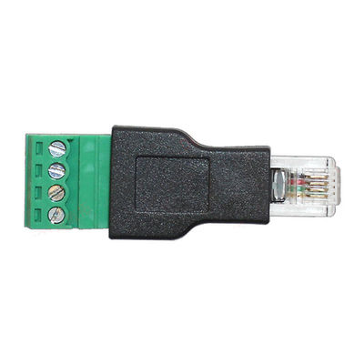 Männliches Verbindungsstück-modulare Stecker RJ11 6P4C bis 4 Pin Screw Terminal Blocks Adapter