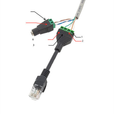 Netz-Buchse DC Spannung Stecker POE-Kabel-RJ45 zum Schraubklemme-Adapter für Monitor-Kamera