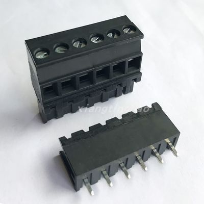 5.08mm verstopfen pechschwarze Farbschraubklemme-Klemmenblöcke gerades Pin Horizontal Entry Wiring