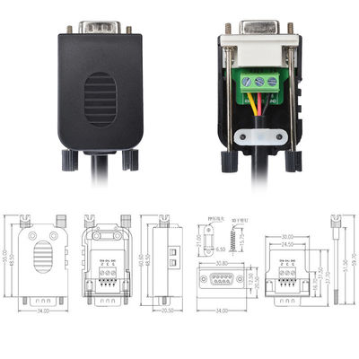 D Sub DB9 (2 3 5) RS232 Serienanschlussanschlüsse zu 3-Pin-Terminalblöcken Adapter