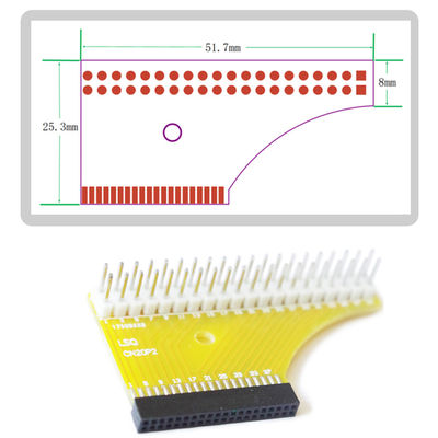 1.27mm 2 x 20 Stift- Doppel- Reihen-Frau zum 2,54 Millimeter-Mannes-Pin Headers Adapter PWB-Brett-Konverter