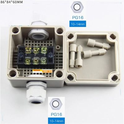 Einschließungs-Projekt-Anschlusskasten 86*84*60mm Pastic imprägniern elektrischer mit Drüsen-Verbindungsstücken