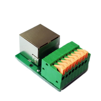 8 Pin Spring Crimping Terminal Blocks zu Netz RJ45 Jack Adapter PWB-Modul