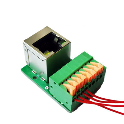 8 Pin Spring Crimping Terminal Blocks zu Netz RJ45 Jack Adapter PWB-Modul