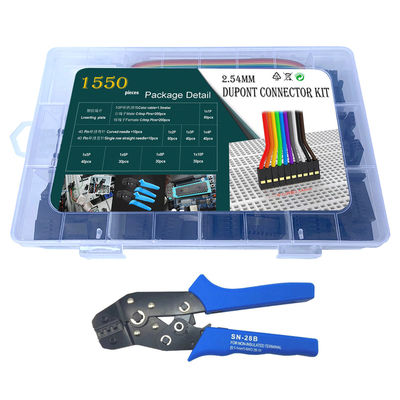 Verbindungsstück-Zusammenstellung 1550pcs Du Pont 2.54mm mit Quetschwerkzeug-Bördelmaschinen-Zangen-Ausrüstung