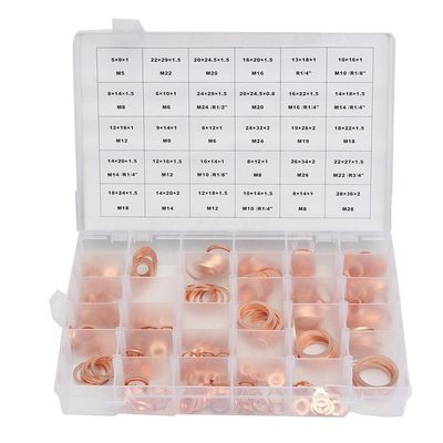 568pcs 30 sortiert metrische kupferne flache Ring Washer Gaskets Assortment Set-Ausrüstung IMPA813080