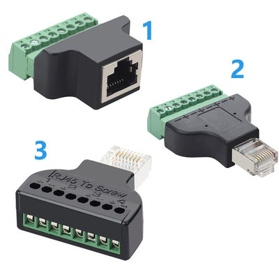 RJ45 Mann 8P8C bis 8 Pin Screw Terminal Block Adapter für CCTV-Videolösung