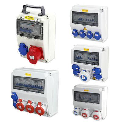 Im Freien elektrischer Kasten Plastikwechselstrom 380V - 400V des wasserdichten elektrischen Sockel-IP65
