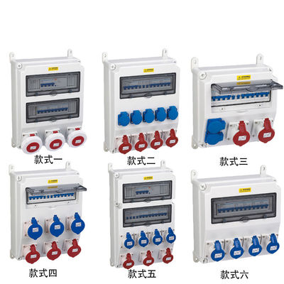 Im Freien elektrischer Kasten Plastikwechselstrom 380V - 400V des wasserdichten elektrischen Sockel-IP65