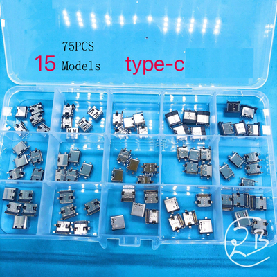 Art C Charing Flanschdose-Behälter 75pcs 120pcs des Hafen-Reparatur-Set-USB-C des Verbindungsstück-6P 16P 24P