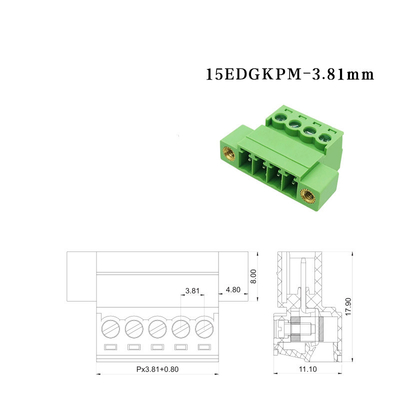 3.81mm Abstandineinander greifenflansch-Ankern-Schraubklemme-Klemmenblöcke