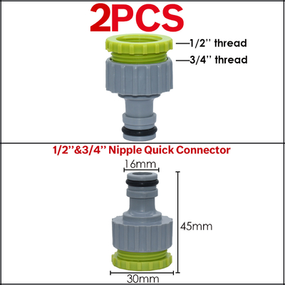 Plastikzoll der Garten-Wasser-Schlauch-Hahn-Verbindungsstück-schneller Schlauch-Adapter-Zusätze 1/2 3/4 Zoll