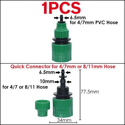 Plastikzoll der Garten-Wasser-Schlauch-Hahn-Verbindungsstück-schneller Schlauch-Adapter-Zusätze 1/2 3/4 Zoll