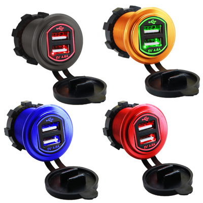 Doppel-USB-Ladegerät-Ausgang-Adapter-Netzdose 4.8A für Selbstmotorrad-LKW-Schiff wasserdichtes 12-24V