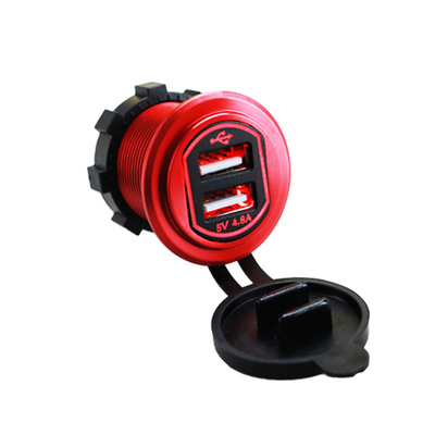 Doppel-USB-Ladegerät-Ausgang-Adapter-Netzdose 4.8A für Selbstmotorrad-LKW-Schiff wasserdichtes 12-24V