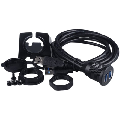 Armaturenbrett-Platten-ebener Berg USB 3,0 Doppel-Port Dock-Adapter-Mann zum weiblichen Erweiterungs-Kabel