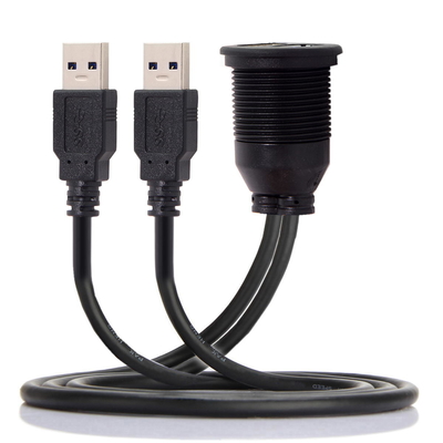 Armaturenbrett-Platten-ebener Berg USB 3,0 Doppel-Port Dock-Adapter-Mann zum weiblichen Erweiterungs-Kabel