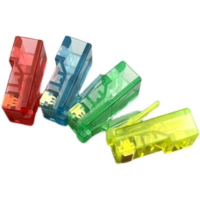 Mehrfarben-Ethernet-Kabel-Verbindungsstück Gold überzogenes 30um RJ45 8P8C modulares Stecker-Cat5E
