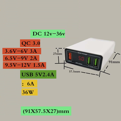 Motorrad-LKW DC-Konverter mit Batterie-Clip 12V 24V zum Ladegerät-Stromadapter 5V QC3.0 USB